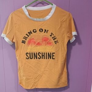 Orange Graphic Tee with White Trim